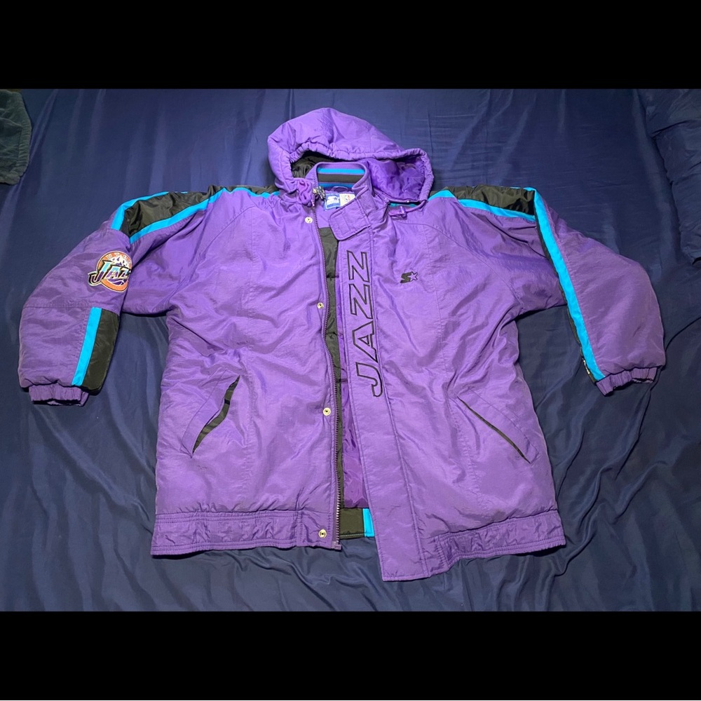 Utah Jazz Vintage Rare Puffer Jacket Mens XL Starter